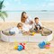 6 Feet Outdoor Sandbox for Kids with Corner Seats and Drainage Liner